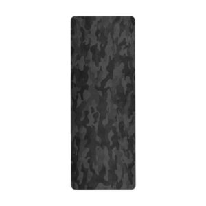 qilmy black camouflage yoga mat non slip hot yoga mat, yoga towel & mat 2in1 lightweight & optimal cushioning 71"x 26" thickness 1mm