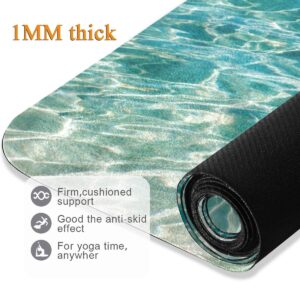 Qilmy Pacific Ocean Yoga Mat Non-Slip Foldable Sweat Absorbent Travel Yoga Mat with Carrying Bag for Yoga, Pilates, Exercise, Workout, Bikram and Hot Yoga 71 x 26 Inch