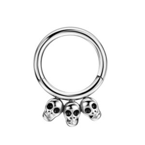 FANSING 16g Halloween Septum Hoop 316L Surgical Steel Daith Earrings 8mm Septum Clicker 16 Gauge Septum Jewelry 8mm Septum Nose Rings