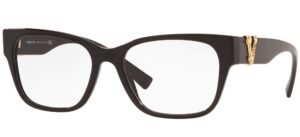 versace - ve3283 black/clear square women eyeglasses - 54mm