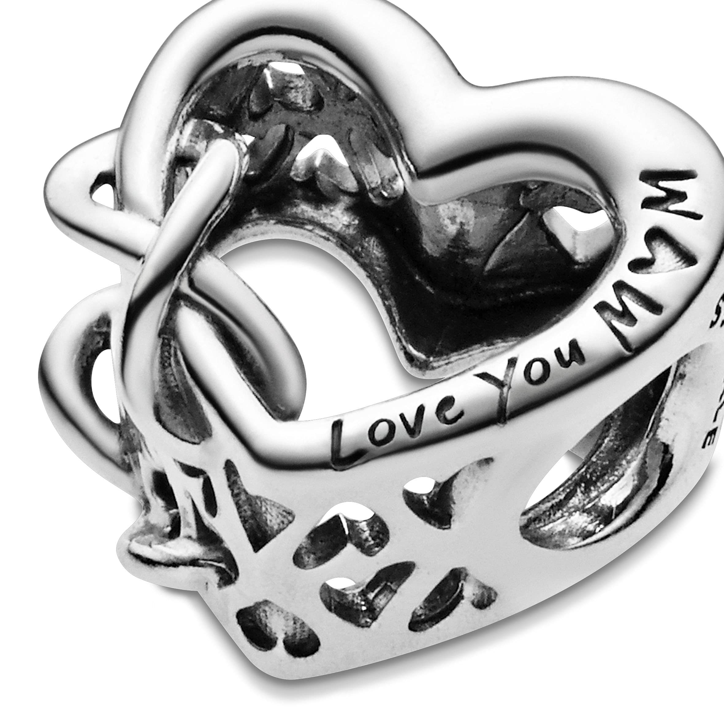 Pandora Love You Mom Infinity Heart Charm - Compatible Moments Bracelets - Jewelry for Women - Gift for Women in Your Life - Made with Sterling Silver