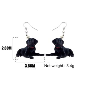 NEWEI Acrylic Lying Black Labrador Dog Dangle Earrings Drop Animal Jewelry For Women Gift Charm Accessories