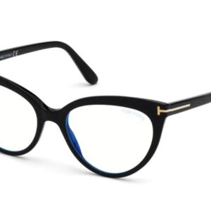 Eyeglasses Tom Ford FT 5674 -B 001 Shiny Black/Blue Block Lenses