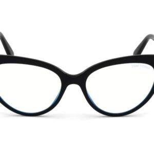 Eyeglasses Tom Ford FT 5674 -B 001 Shiny Black/Blue Block Lenses