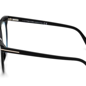 Eyeglasses Tom Ford FT 5674 -B 001 Shiny Black/Blue Block Lenses