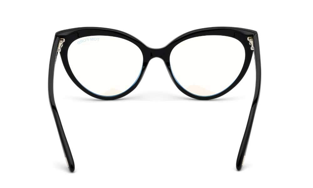 Eyeglasses Tom Ford FT 5674 -B 001 Shiny Black/Blue Block Lenses