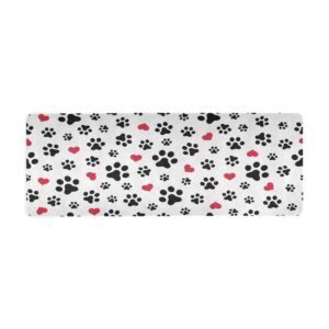 qilmy dog cat paw print yoga mat | 1mm extra thin 71“ long non slip workout & fitness mat with storage bag for yoga, pilates & floor exercises