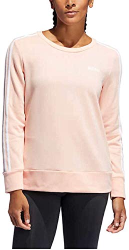 adidas Ladies' 3-Stripe Crewneck (Pink, X-Large)