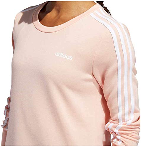 adidas Ladies' 3-Stripe Crewneck (Pink, X-Large)