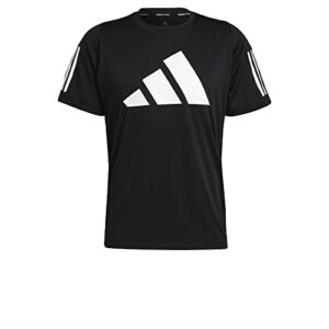 adidas mens Floral 3 Bar Tee Black Medium