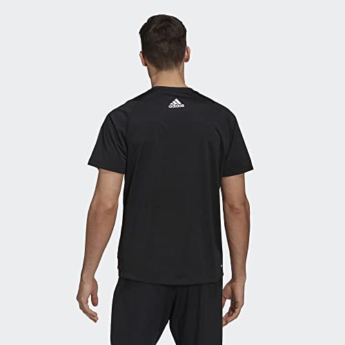 adidas mens Floral 3 Bar Tee Black Medium