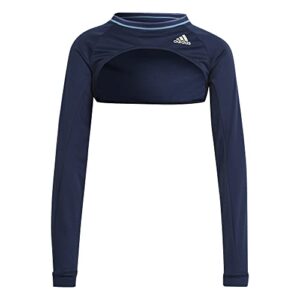 adidas womens Match Shrug PB Long Sleeve Tee Crew Navy/Alumina Medium