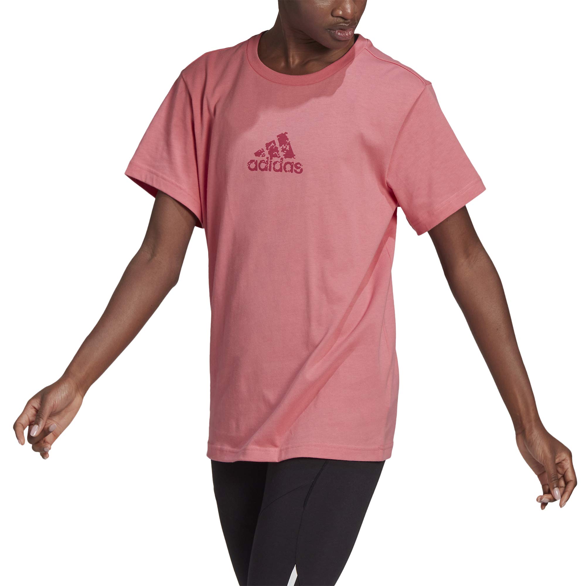 adidas womens Brand Icons Tee Hazy Rose Large