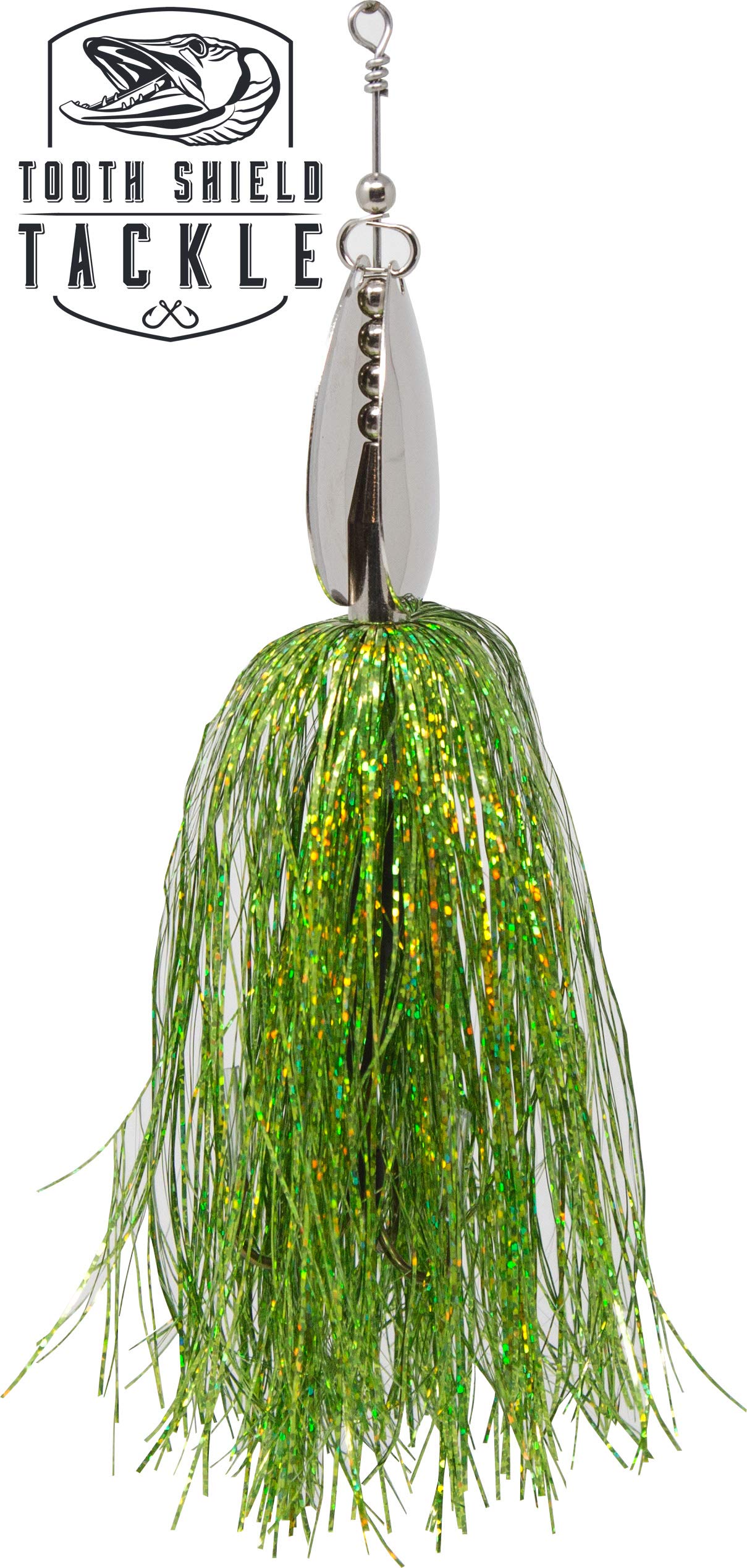 Tooth Shield Tackle Chubby Musky Bucktail (Chartreuse) Muskie Pike Double 8 Inline Spinner Musky Lures Baits Tackle