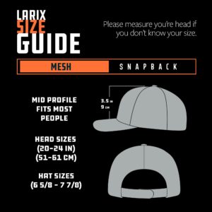 LARIX Trucker Hat Tamarack Mountain, Gray/Black, NoSweat Liner, Hats for Men