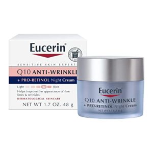 Eucerin Q10 Anti Wrinkle Skin Care Set, Facial Cream for Sensitive Skin, Q10 Anti Wrinkle Face Cream, 1.7 Oz Jar + Q10 Anti Wrinkle Night Cream with Pro-Retinol, 1.7 Oz Jar