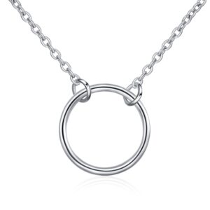 yfn circle necklace sterling silver karma pendant necklace open circle necklace for women jewelry