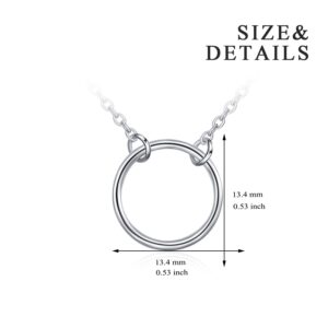 YFN Circle Necklace Sterling Silver Karma Pendant Necklace Open Circle Necklace for Women Jewelry