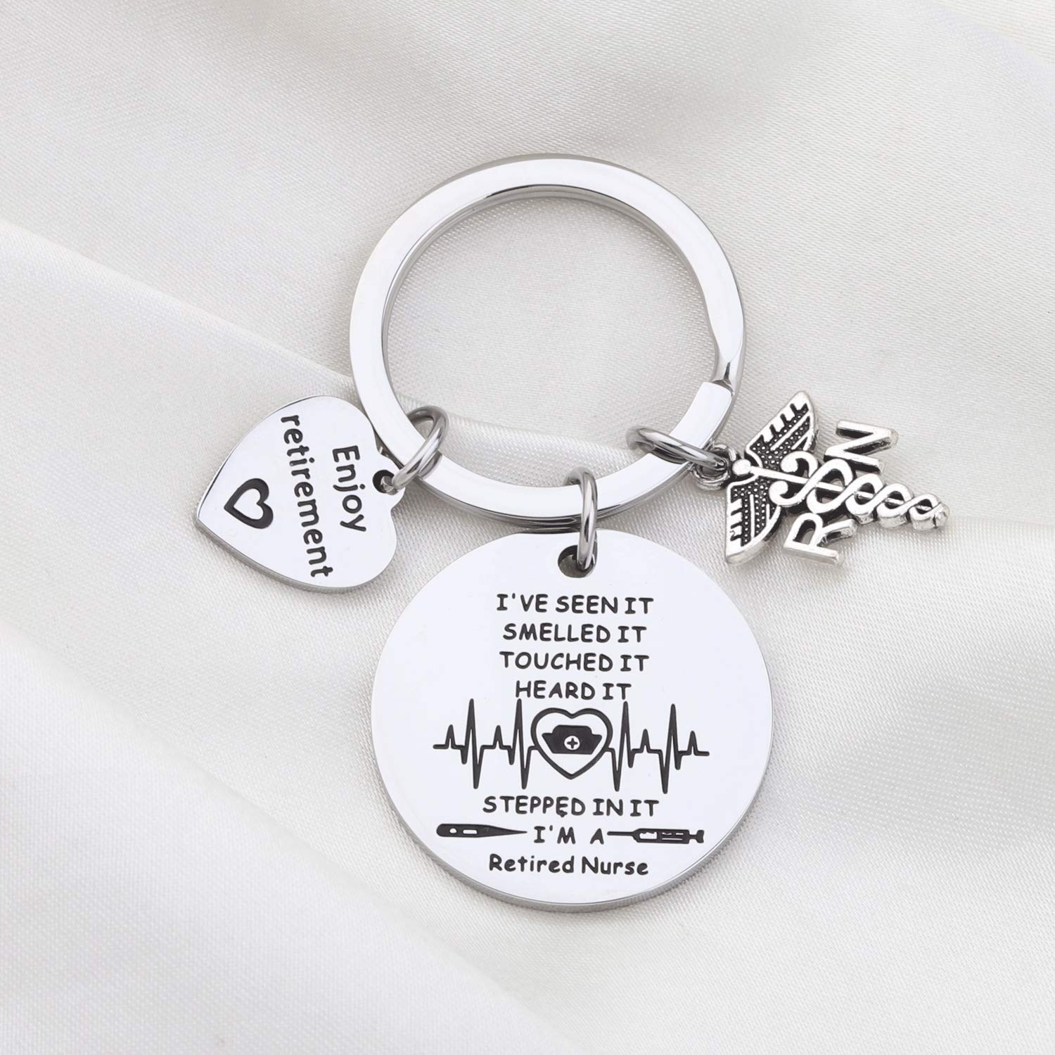 WSNANG Retirement Gift Nursing Keychain I 'M A Retired Nurse Keychain Enjoy Retirement Gift for Nurse RN NP LVN LPN BSN (Retired Nurse Keychain)