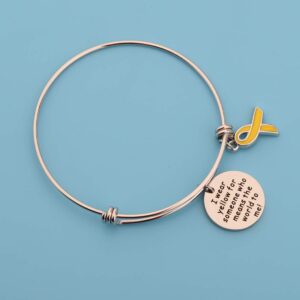 POTIY Yellow Awareness Ribbon Bracelet Bone Cancer Awareness Jewelry Gift Inspirational Bracelet for Endometriosis Bladder Cancer (Yellow Bracelet)