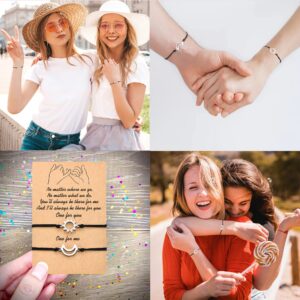 Tarsus Friendship Bracelets Gifts, Best Friend BFF Bracelet Gifts for 2 Bestfriend Sister Women Friends Female Birthday Christmas Galentines Day