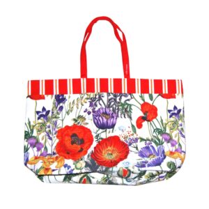 Estee Lauder Cosmetics Makeup Travel Bag (Red Poppies Tote)