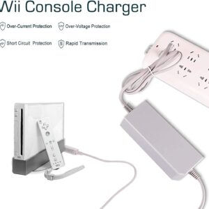 Console Charger for Wii, AC Wall Power Adapter Supply Cable Cord for Nintendo Wii (Not for Nintendo Wii U)