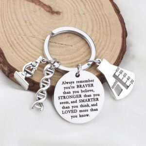 WSNANG Biology Chemistry Keychain Always Remember You Are Braver Stronger Smarter Than You Think Keychain Future Chemist Gift (Biology Chemistry Keychain)