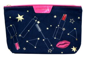 estee lauder cosmetics makeup travel bag •• (zodiac/horoscope collection ≈ navy blue & hot pink) ••