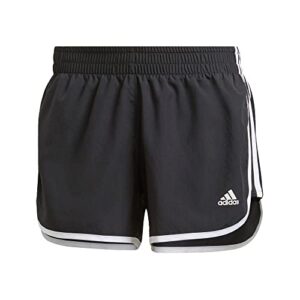 adidas womens marathon 20 shorts, black/white, medium us