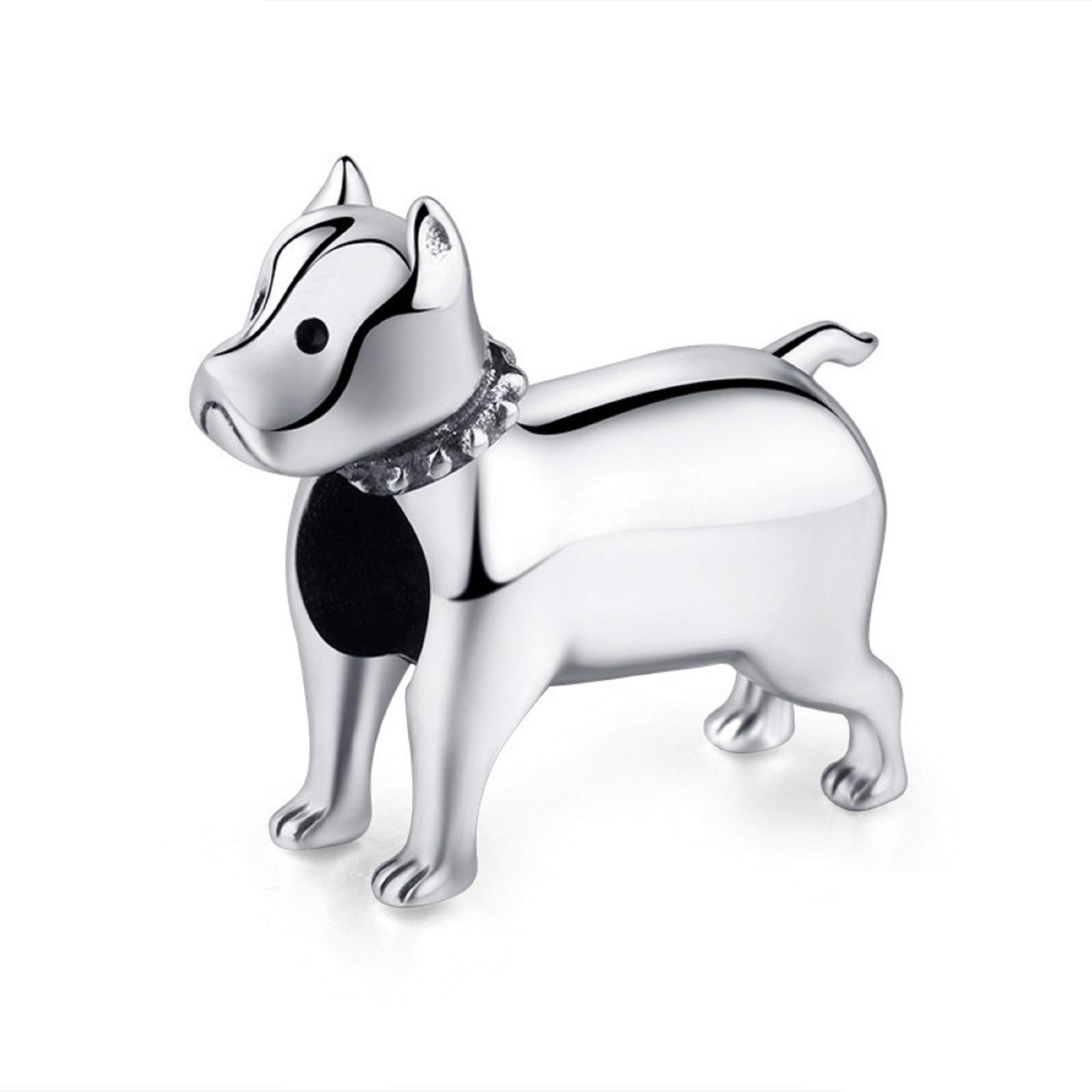 Genuine Bolenvi 925 Sterling Silver Pitbull American Pit Bull Terrier Charm Beads Pendants For Charms Bracelets & Necklace