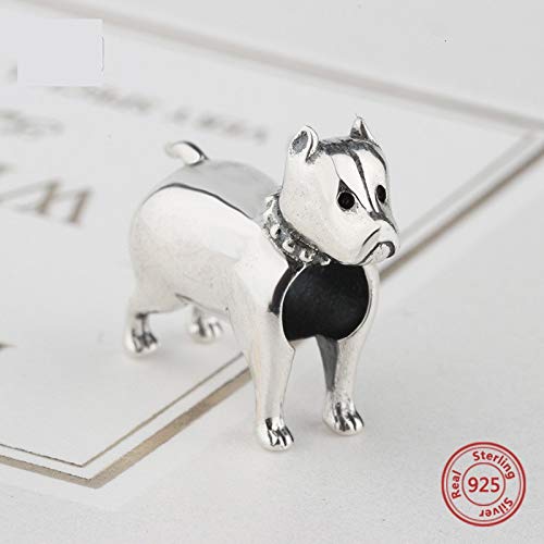 Genuine Bolenvi 925 Sterling Silver Pitbull American Pit Bull Terrier Charm Beads Pendants For Charms Bracelets & Necklace