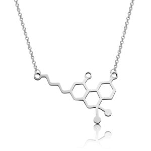 TGBJE THC Molecule Necklace CBD Molecule Necklace Pot Lovers Gift Cannabis Molecule Gift (THC Molecule Necklace)