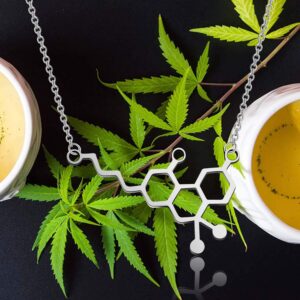 TGBJE THC Molecule Necklace CBD Molecule Necklace Pot Lovers Gift Cannabis Molecule Gift (THC Molecule Necklace)