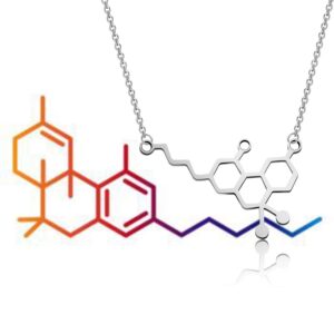 TGBJE THC Molecule Necklace CBD Molecule Necklace Pot Lovers Gift Cannabis Molecule Gift (THC Molecule Necklace)