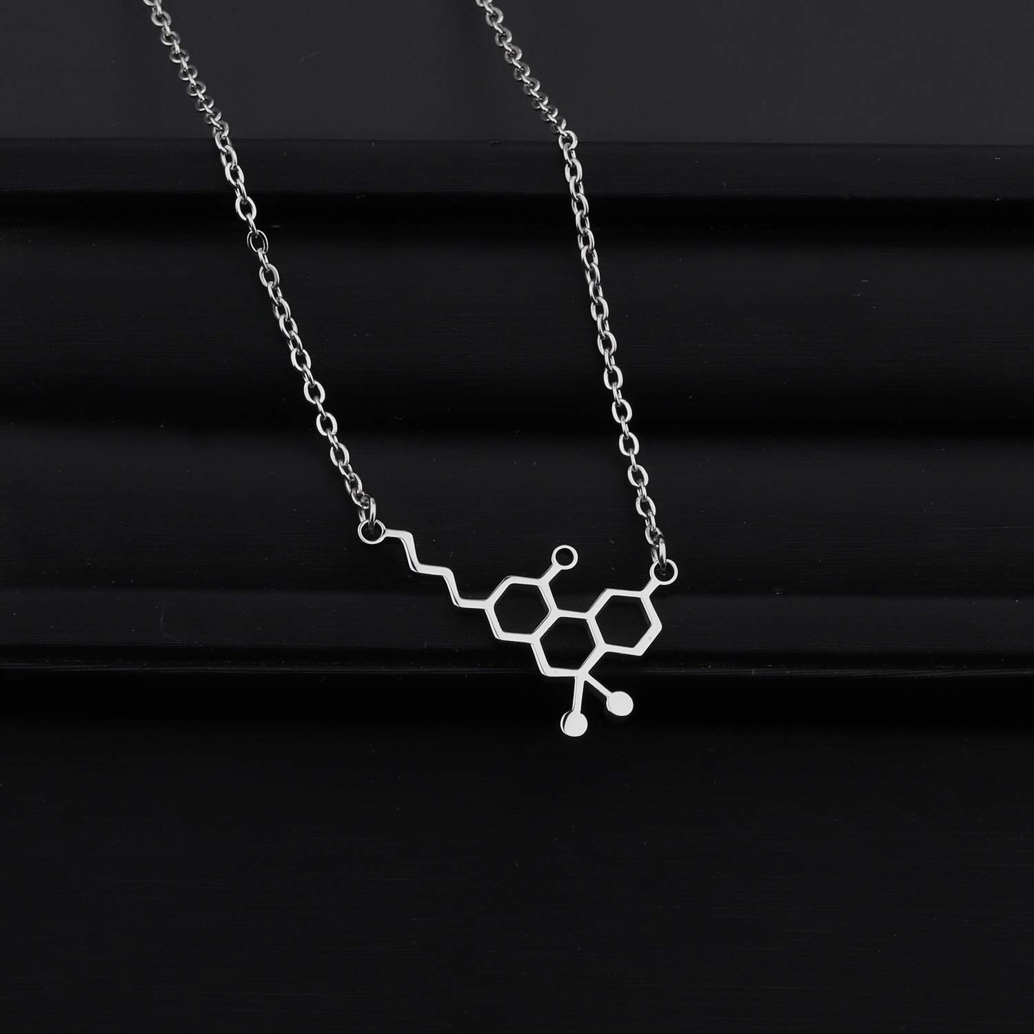 TGBJE THC Molecule Necklace CBD Molecule Necklace Pot Lovers Gift Cannabis Molecule Gift (THC Molecule Necklace)