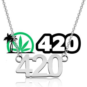 TGBJE 420 Necklace 420 Science Gift THC Gift CBD Gift Pot Lovers Gift Cannabis Gift CBD Pot Weed Gift (420 necklace)