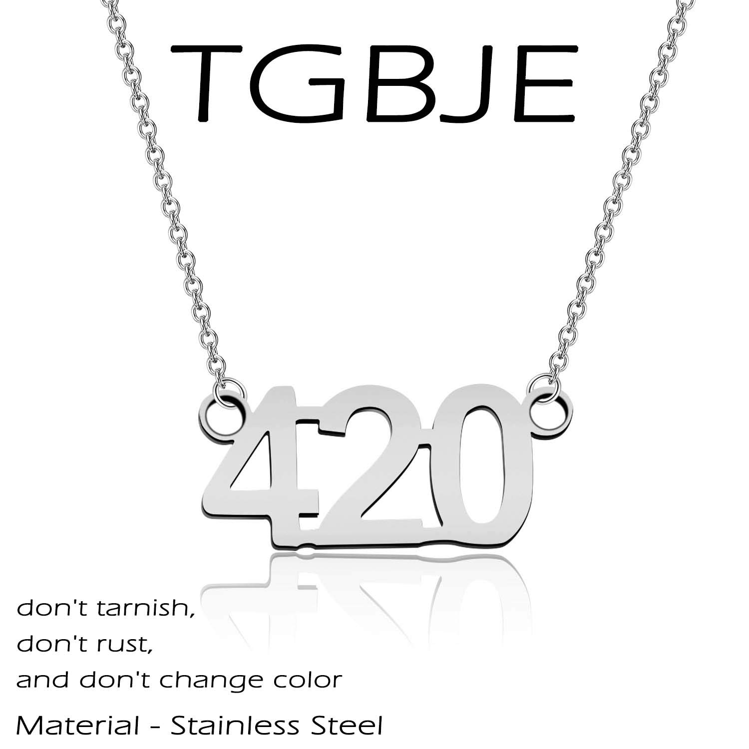 TGBJE 420 Necklace 420 Science Gift THC Gift CBD Gift Pot Lovers Gift Cannabis Gift CBD Pot Weed Gift (420 necklace)