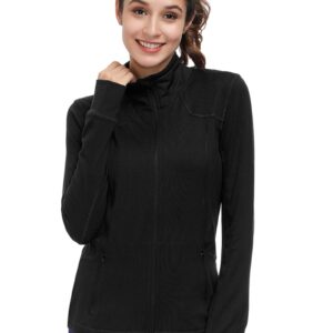 Dolcevida Womens Sports Jackets Zip Up Workout Yoga Jacket with Pockets