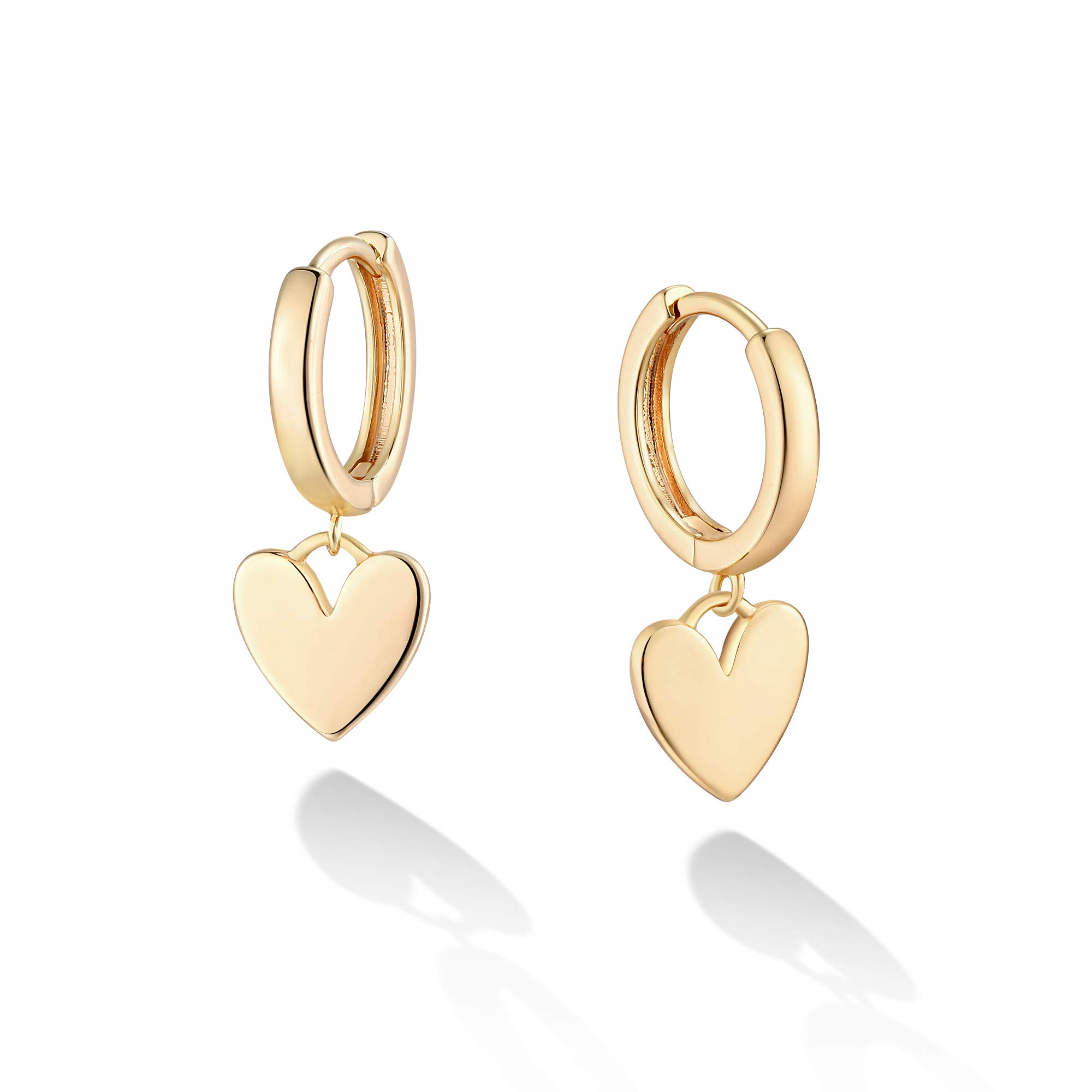 VACRONA Gold Heart Hoop Earrings Huggie Earrings for Women 14k Gold Plated Small Hoops Earrings