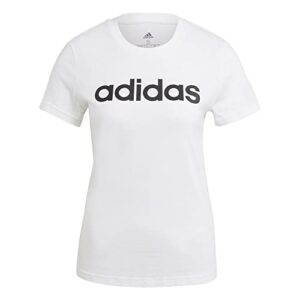 adidas womens linear t-shirt white/black large