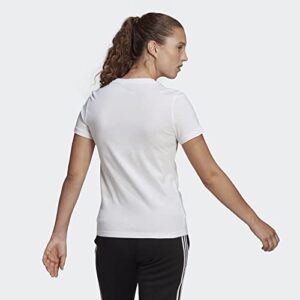 adidas womens Linear T-Shirt White/Black Large