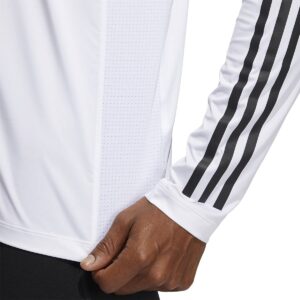 adidas mens TechFit 3-Stripes Long Sleeve French Terry White XX-Large