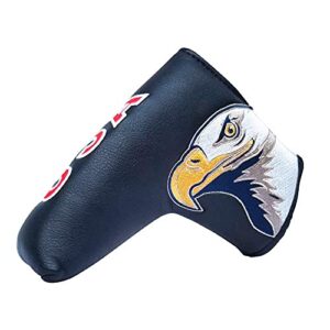 pinmei golf blade putter cover golf putter headcover synthetic leather closure for scotty cameron odyssey blade taylormade ping (blue)