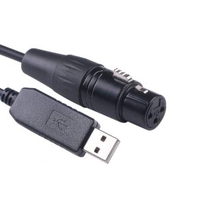 green-utech usb dmx-512 adapter/dongle female xlr 3 pin for control stage light equipment with freestyler (3.3ft)