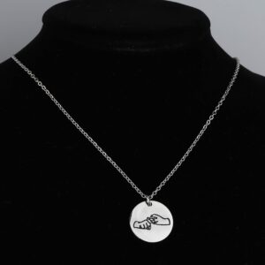 BEKECH ASL Necklace Friendship in Sign Language Charm Pendant Necklace Sign Language Jewelry ASL Friendship Gift ASL BFF Gift