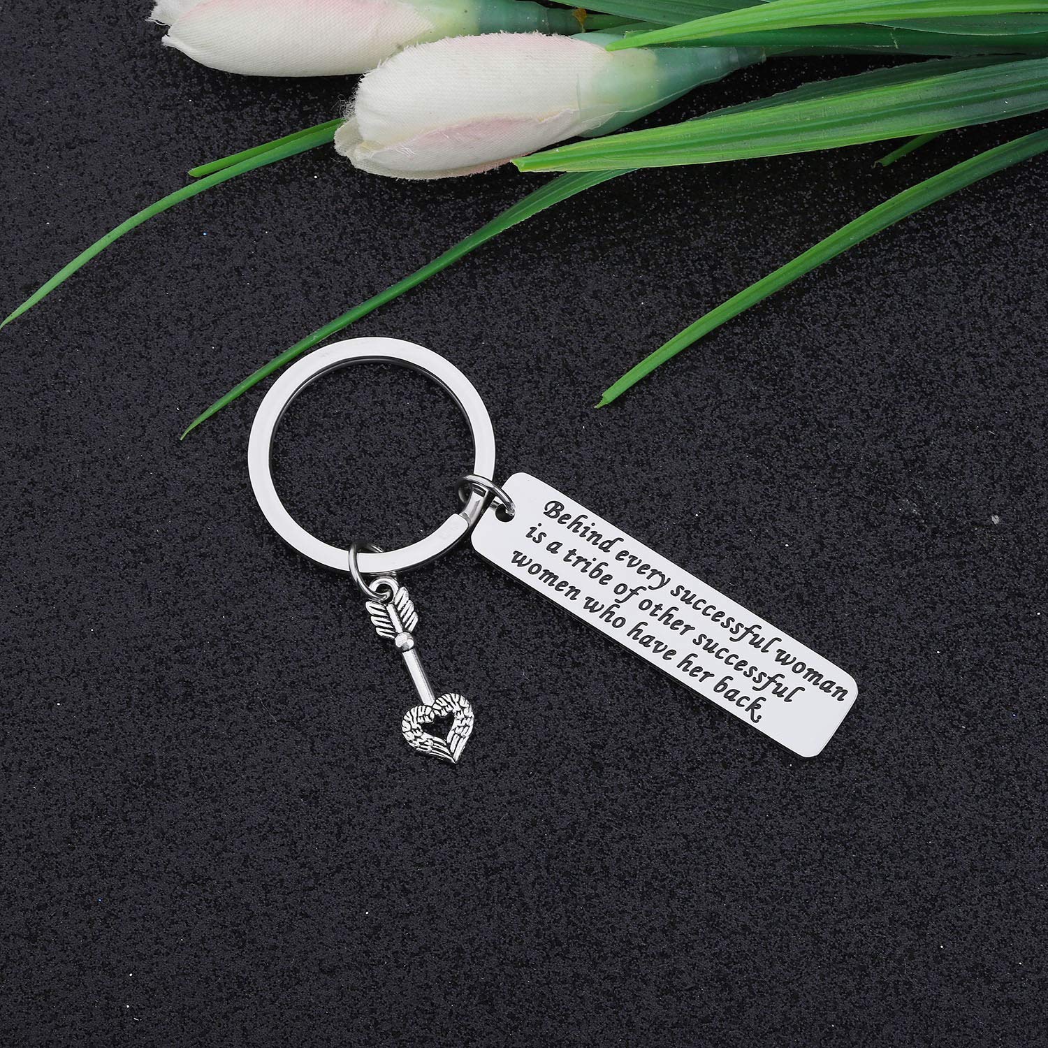 CYTING Tribe Gift Tribe Keychain with Love Heart Arrow Charm Tribe Jewelry Inspirational Gift for Friend Family Team Gift