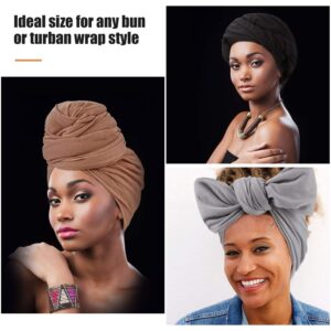 SATINIOR 4 Pieces Head Wrap Scarf Stretch Turban for Women Long Hair Scarf Wrap Soft Head Band Tie African Head Wraps, Medium