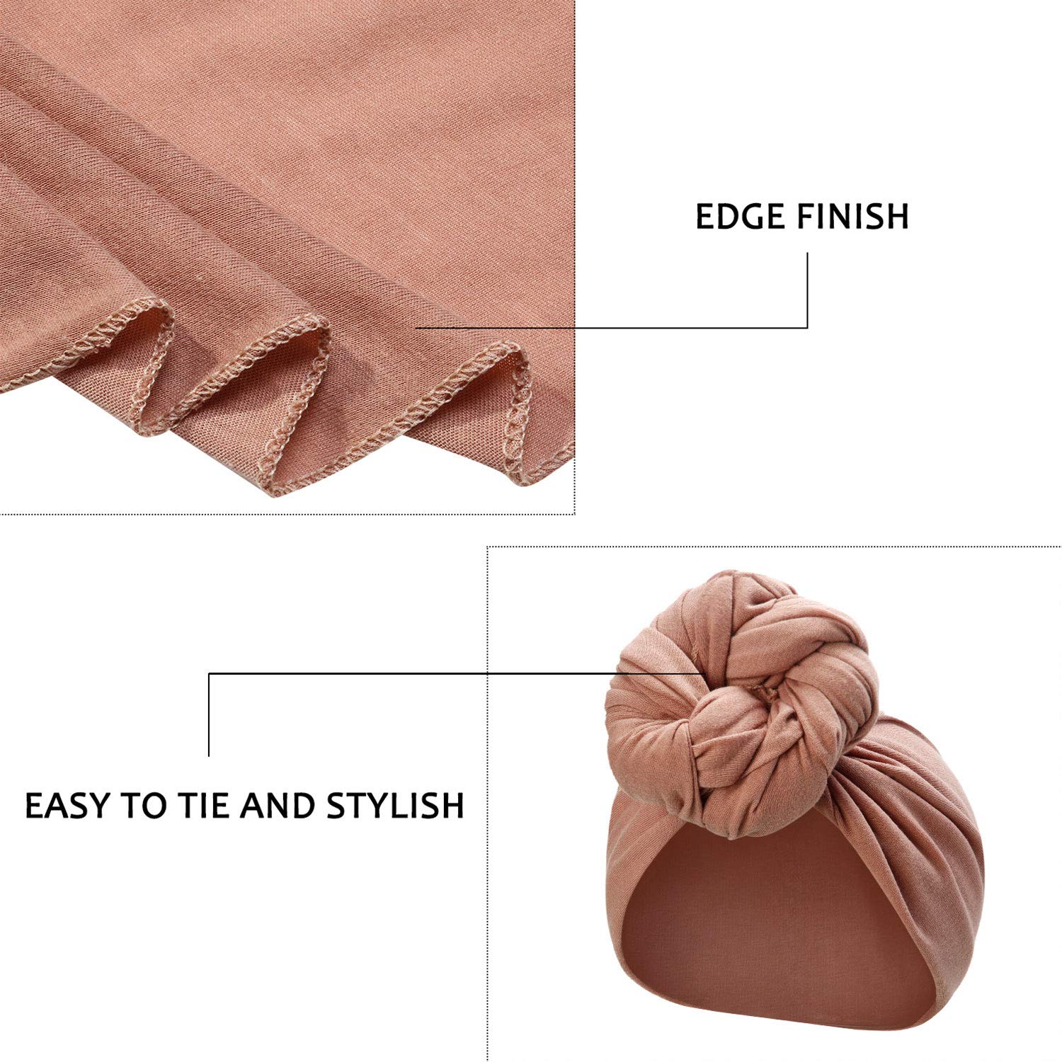 SATINIOR 4 Pieces Head Wrap Scarf Stretch Turban for Women Long Hair Scarf Wrap Soft Head Band Tie African Head Wraps, Medium