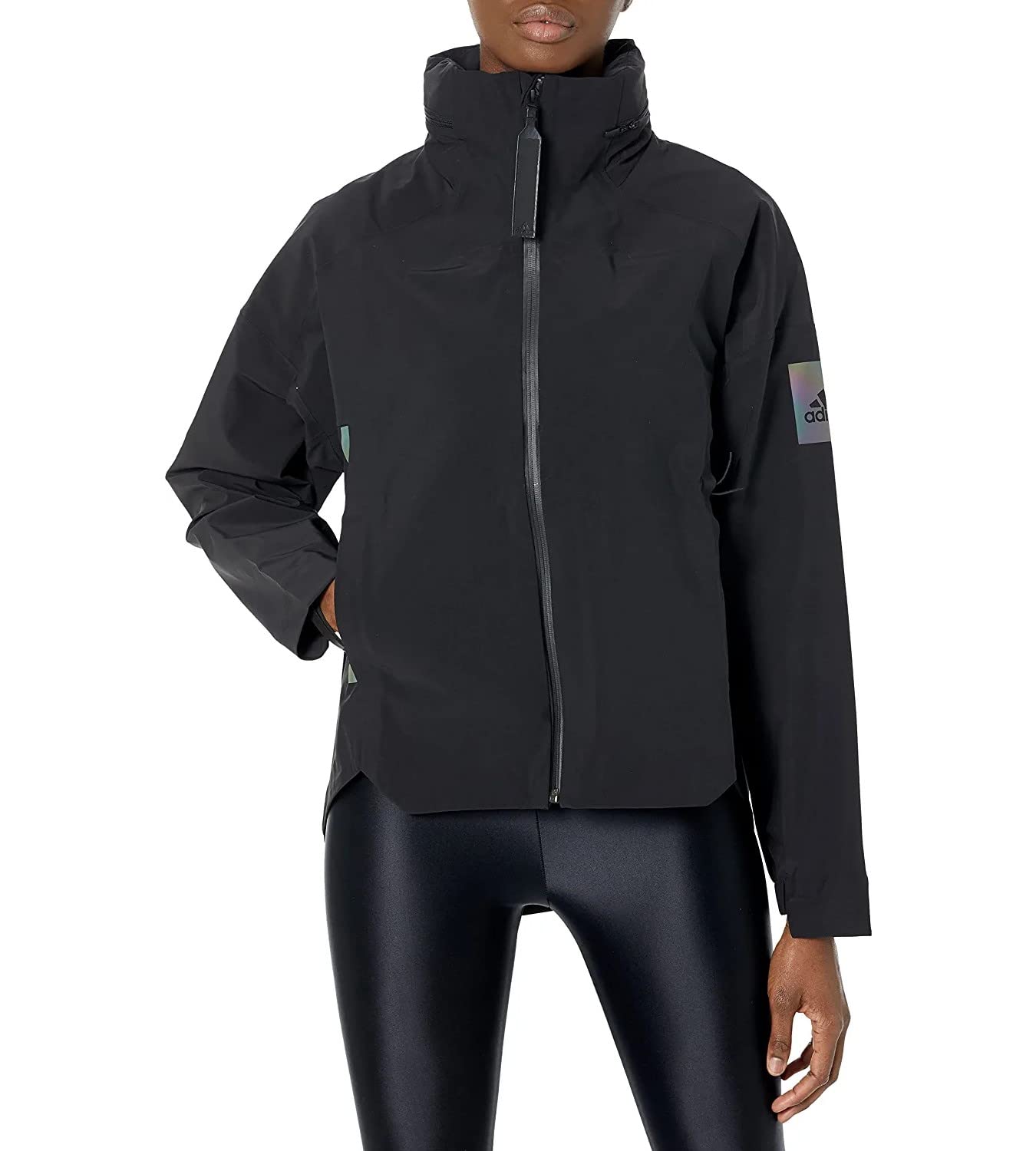 adidas Outdoor,Womens,MYSHELTER Jacket,Black/Rainbow Reflective,Medium